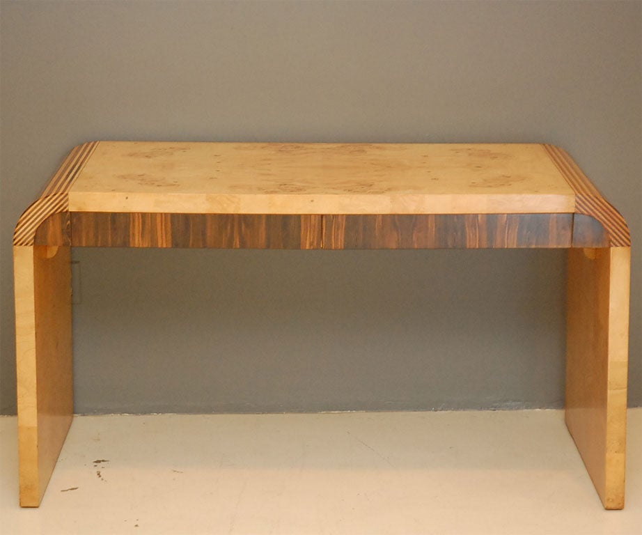 Olive Burl and Rosewood Console/Desk