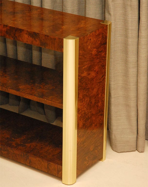 American Pace Burl And Brass Console