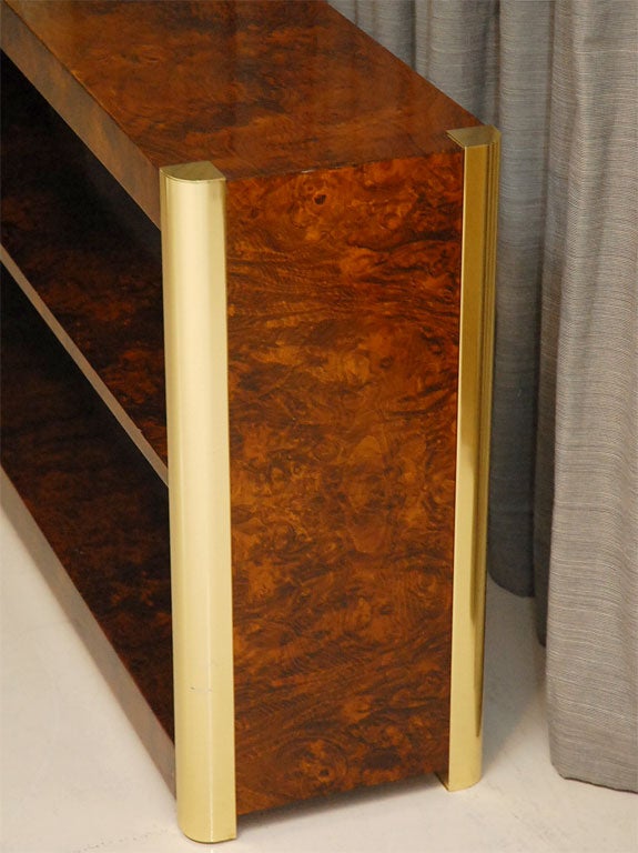 Pace Burl And Brass Console 2