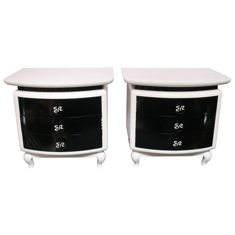ORIGINAL EDEN ROC  NIGHTTABLES REFINISHED IN HIGH GLOSS FINISH