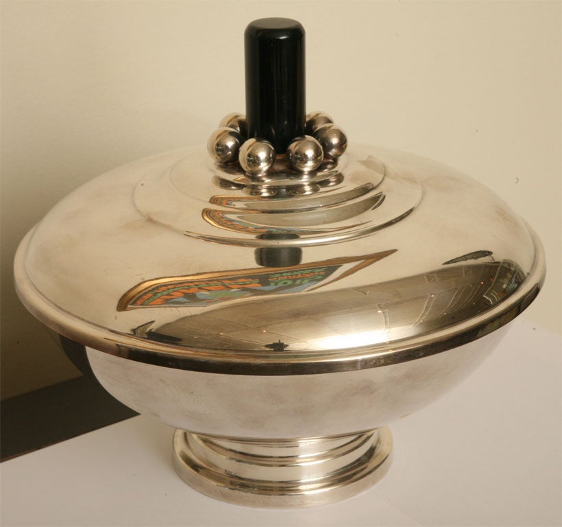 Elegant French Art Deco Covered Compote