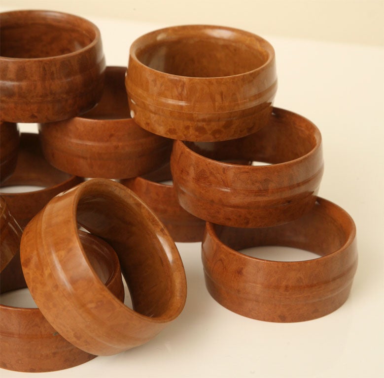 French Set of Twelve Lucite Napkin Rings