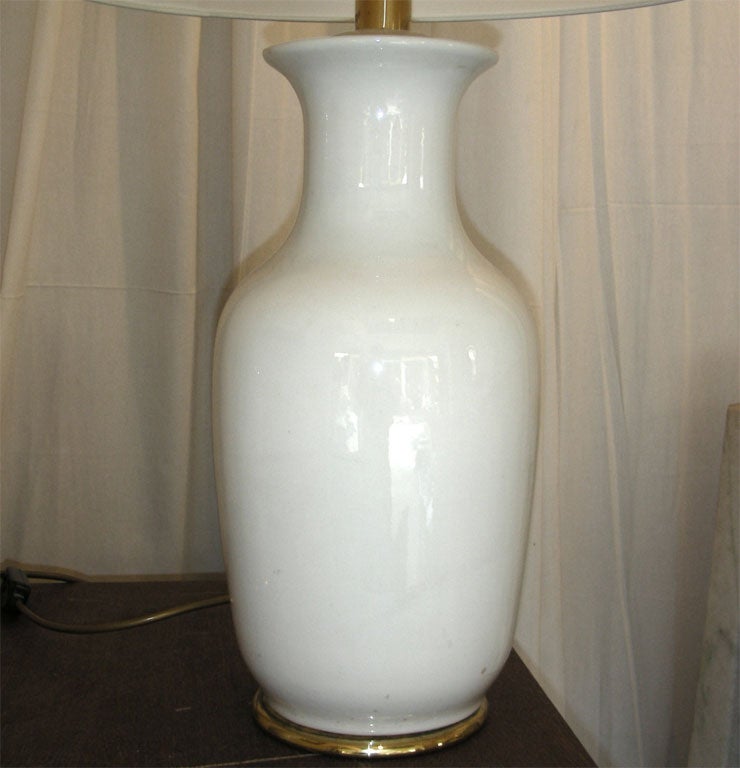 Mid-20th Century Two 1960s Lamps in White Porcelain For Sale