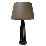 Vintage Black Wooden Table Leg Lamp