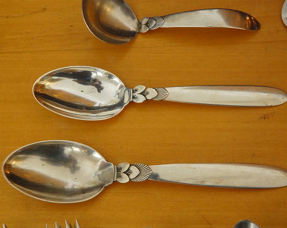 Jensen sterling silver flatware "Cactus" pattern at 1stdibs