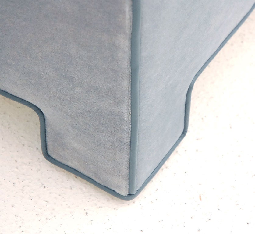 Handsome Tailored Single Cushion Sofa in Mohair and Leather 2