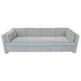 Handsome Tailored Single Cushion Sofa in Mohair and Leather