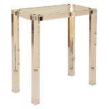 Polished Chrome, Lucite, and Glass Console Table by Paul Laszlo