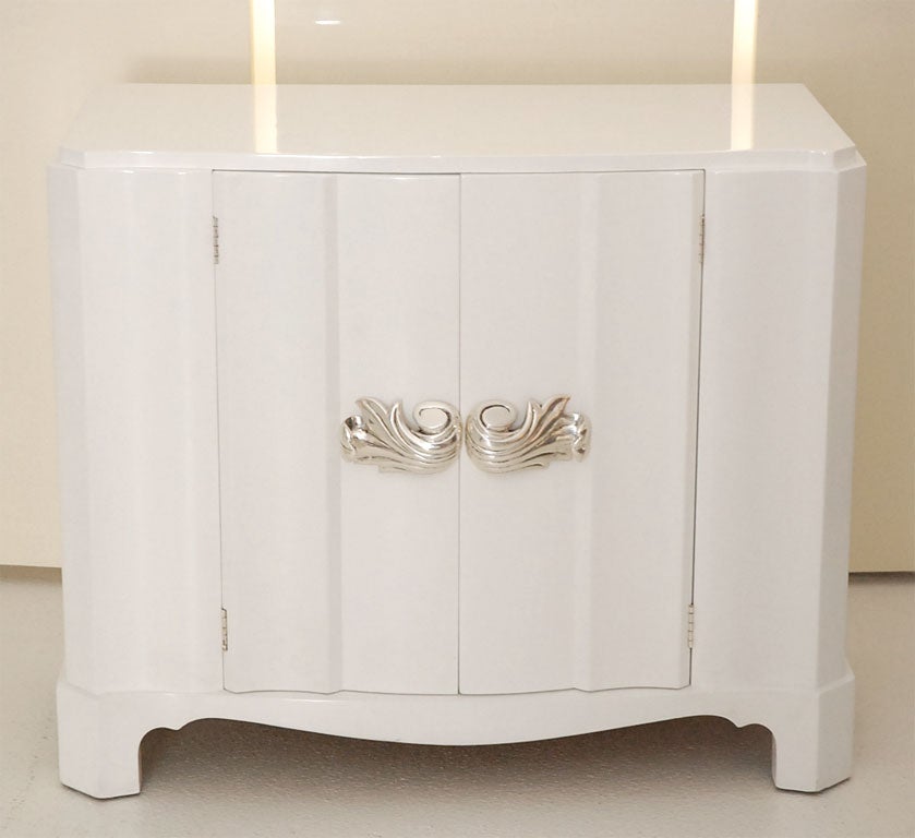 Pair of Cabinets with Silverplated Hardware by Dorothy Draper
