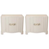 Pair of Cabinets with Silverplated Hardware by Dorothy Draper