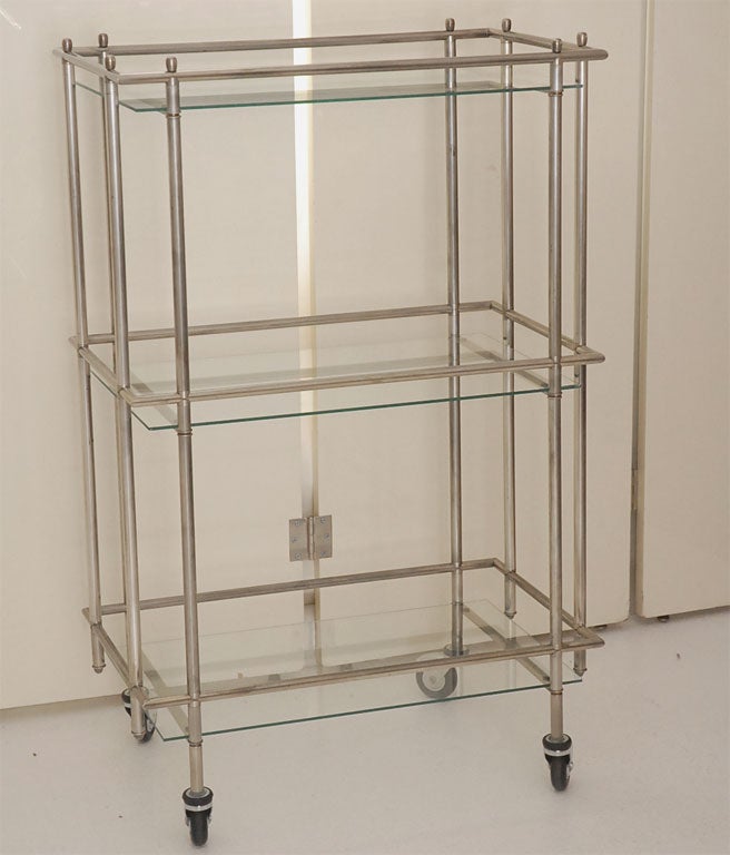 Unusual Tall Three Tiered Drinks Trolley