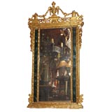 Italian Mirror with giltwood carved crest