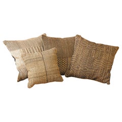 Cotton/raw silk pillows with natural, non allergic kapok fill.