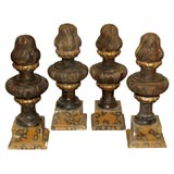 * 8221  A SET OF 4 FINIALS MOUNTED ON BASES