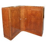 Used Art Deco Corner Cabinet in Carpathian Burled Elm