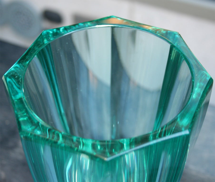 Stylized Art Deco Crystal Vase by Moser 1