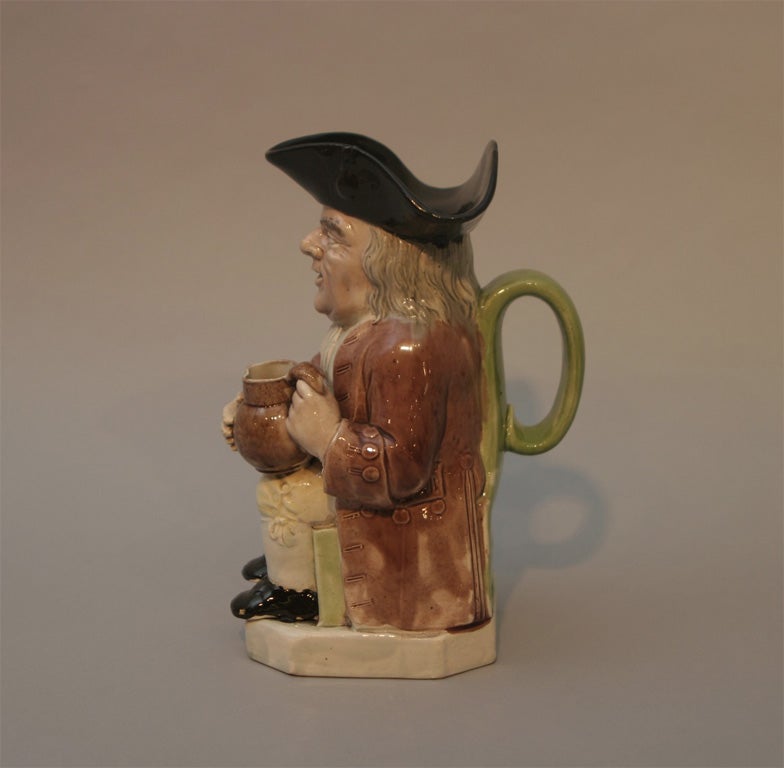 English Pottery Toby Jug In Excellent Condition For Sale In New York, NY