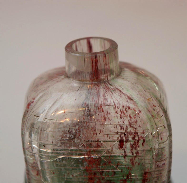 Rare Art Nouveau Cameo Glass Bottle by Eugene Michel For Sale 1