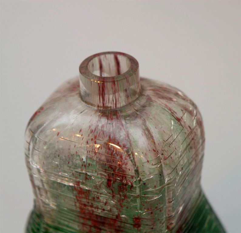 Rare Art Nouveau Cameo Glass Bottle by Eugene Michel For Sale 2