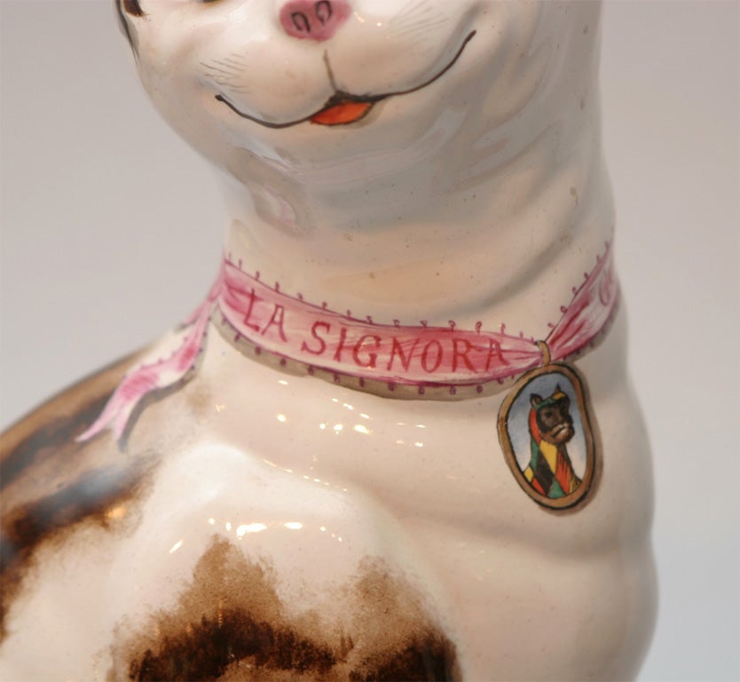 Important Galle Faience Cat  And Dog For Sale 2