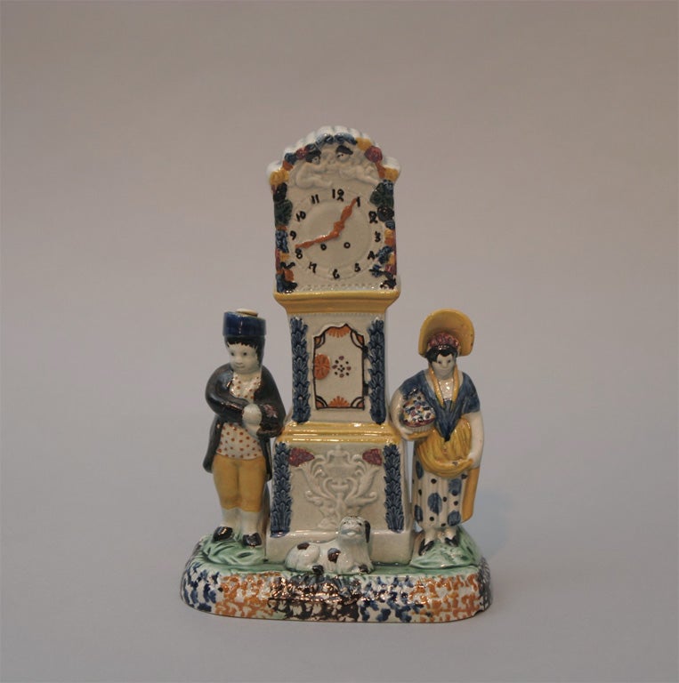 Prattware Grandfather's Clock Bank