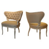 Vintage Pair of Lacquered Parlor Chairs in the style of Dorothy Draper