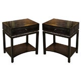 Pair of Cerused Mahogany Sidetables by Paul Frankl