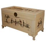 Lacquered Blanket Chest with Carved Jade Figures