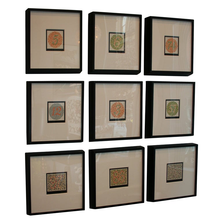 Set of Framed Pseudo Isochromatic  Prints