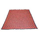 Antique Blue and Pink Lovers Knot Pattern Quilt Top
