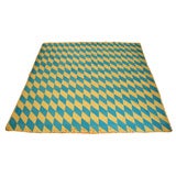 Antique Lemon and Turquoise Patchwork  Quilt