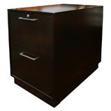 Vintage Dark Mahogany File Cabinet with Nickel Hardware