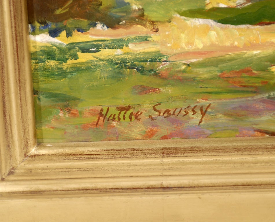 American Rare Southern Landscape Painting by GA. artist Hattie Saussy