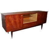 French 1940's Sunburst Marquetry Front Sideboard