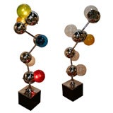 Pair of Tall "Atomic" Lamps
