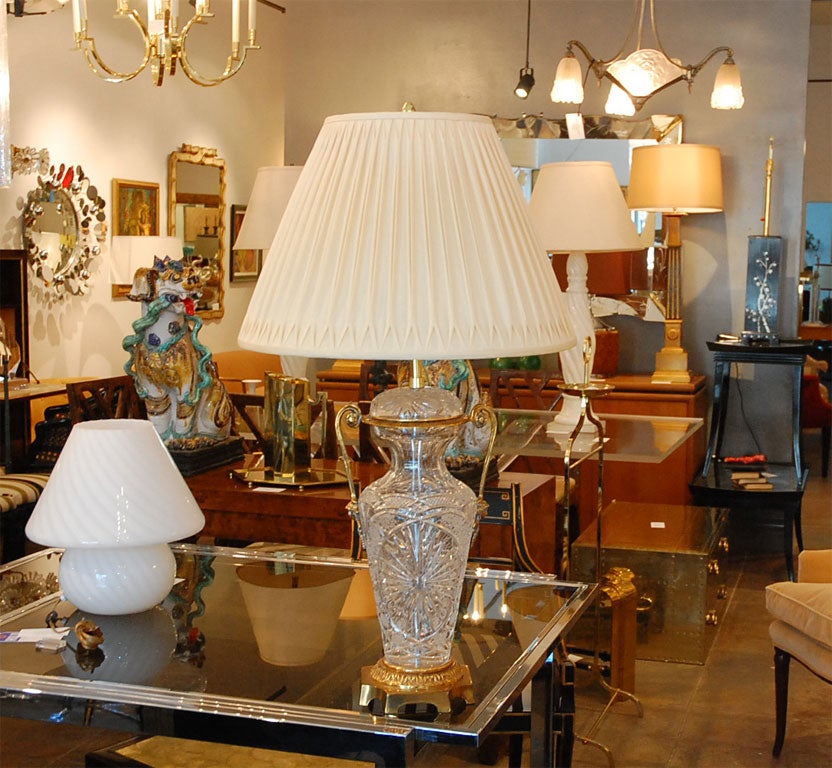 American Baccarat Cut Crystal Table lamp by Marbro
