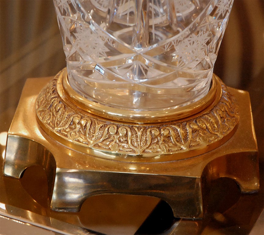 Baccarat Cut Crystal Table lamp by Marbro 3