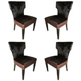 Set of Four Art Deco Wing Chairs