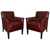Pair of Leather Club Chairs