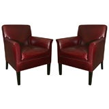 Pair of Leather Club Chairs