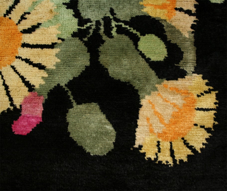Handmade wool carpet with floral designs, by Paul Poiret, from the Salon Martine from Ile De France, French, 1927
Exhibited in the 2007 Metropolitan Museum exhibition entitled 