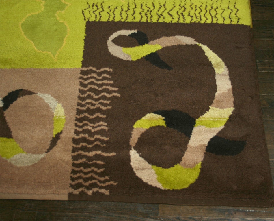 French Handmade Wool Carpet by Lurcat for Maison Myrbor