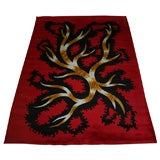 Machine Made Axminster  Red Wool Carpet by Jean Picart Le Doux
