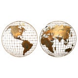 Pair of Globe Sculptures by Curtis Jere