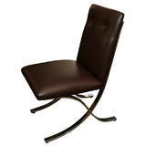 Leather and Chrome X-Base Desk/Occasional Chair