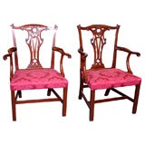 A Superb Pair Of George III Mahogany Open Armchairs