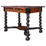 A William And Mary Marquetry And Ebonised Walnut Center Table
