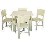 Wicker  GameTable and Four Chairs
