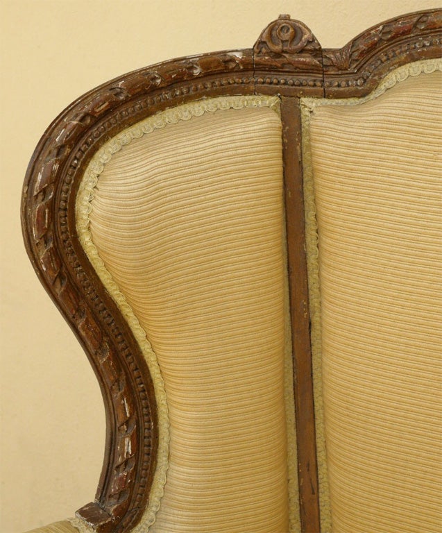 Carved Louis XVI style Bergere