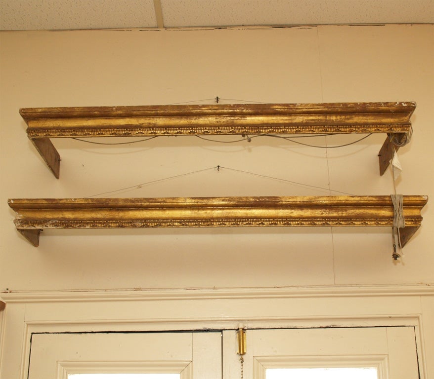 Set of carved gilt cornices